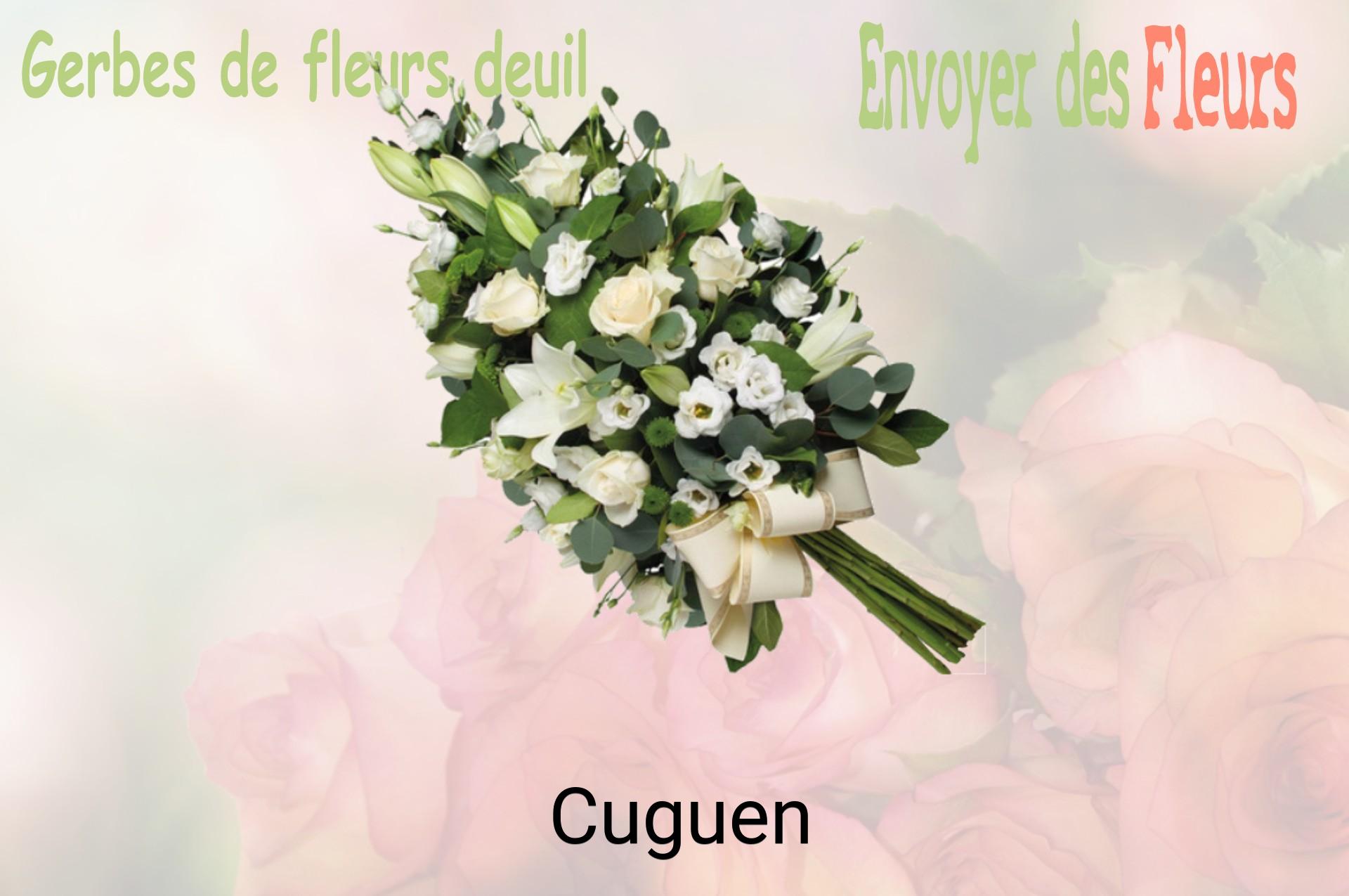 Gerbe de fleurs de deuil livrée à Cuguen